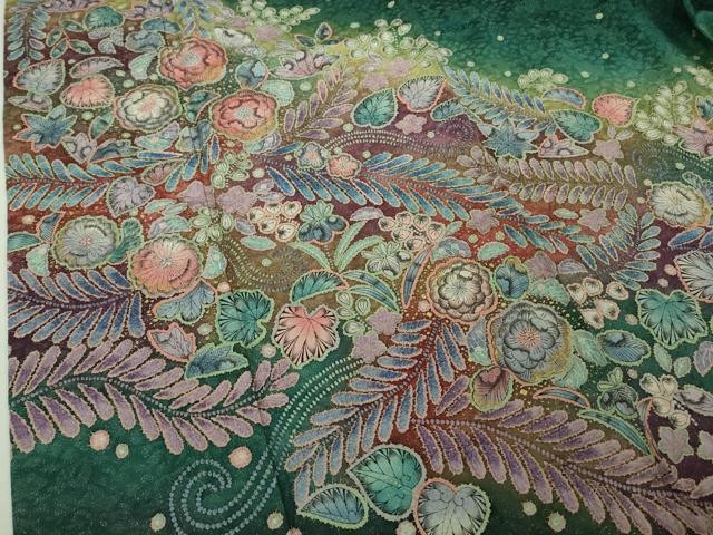 平和屋着物●極上　振袖　辻が花　暈し染め　金彩　金通し地　やまと誂製　逸品　DZAB2957kh6