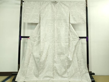 平和屋本店●極上　本場大島紬　白大島　7マルキ　切嵌花文　ロング丈　逸品　未使用　DZAB2964kh6