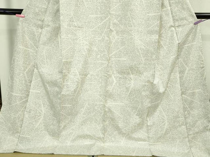 平和屋本店●極上　本場大島紬　白大島　7マルキ　切嵌花文　ロング丈　逸品　未使用　DZAB2964kh6