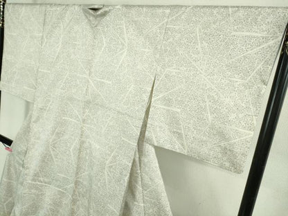 平和屋本店●極上　本場大島紬　白大島　7マルキ　切嵌花文　ロング丈　逸品　未使用　DZAB2964kh6