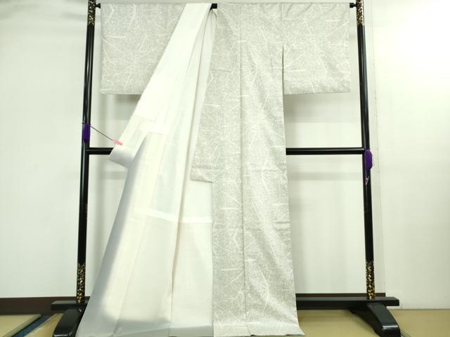 平和屋本店●極上　本場大島紬　白大島　7マルキ　切嵌花文　ロング丈　逸品　未使用　DZAB2964kh6