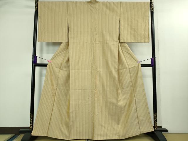平和屋本店●極上　山下八百子　本場黄八丈　市松綾織　紬　逸品　DZAB2966kh6