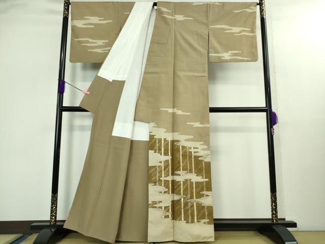 平和屋本店●極上　現代の名工　京友禅 村田道宣　石川県指定無形文化財　牛首紬　白山工房　手織り　白樺　証紙付き　逸品　DZAB2969kh6