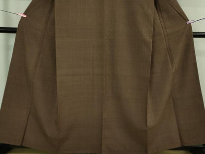 平和屋着物●極上　本場結城紬　重要無形文化財　色無地　憲法色地　逸品　DZAB2975kh6