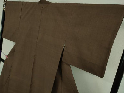 平和屋着物●極上　本場結城紬　重要無形文化財　色無地　憲法色地　逸品　DZAB2975kh6