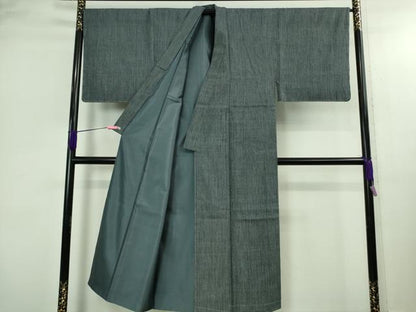 平和屋本店●極上　男性　本場結城紬　重要無形文化財　縞　三越扱い　逸品　未使用　DZAB2976kh6