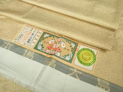 平和屋着物＃極上　本場縞大島紬　道中着　ロング丈　単衣　堀之内織物謹製　証紙付き　逸品　DZAB2981kh6