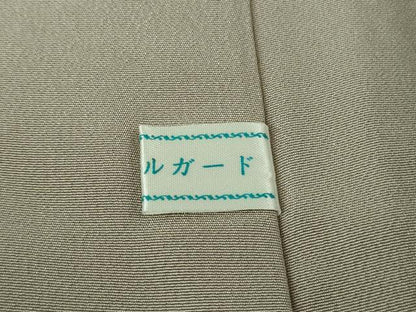 平和屋本店●極上　訪問着　総刺繍　駒刺繍　双鳥更紗花唐草文　薄梅鼠色地　金糸　逸品　DZAB2984kh6