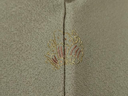 平和屋本店●極上　訪問着　総刺繍　駒刺繍　双鳥更紗花唐草文　薄梅鼠色地　金糸　逸品　DZAB2984kh6