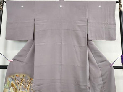 平和屋本店●極上　創業460年・千總　色留袖　駒刺繍　南蛮船　人物文　浅紫色地　金彩　逸品　DZAB2985kh6