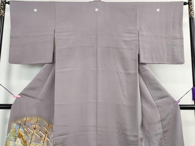 平和屋本店●極上　創業460年・千總　色留袖　駒刺繍　南蛮船　人物文　浅紫色地　金彩　逸品　DZAB2985kh6