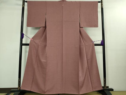 平和屋着物●極上　創業460年・千總　色無地　立波地紋　長春色　反端付き　逸品　未使用　DZAB2991kh6