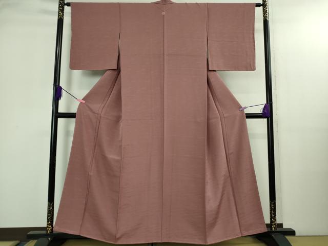 平和屋着物●極上　創業460年・千總　色無地　立波地紋　長春色　反端付き　逸品　未使用　DZAB2991kh6
