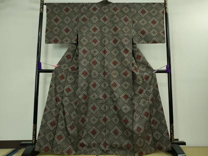 平和屋着物●希少　本場大島紬　龍郷絣　逸品　DZAB2998kh6