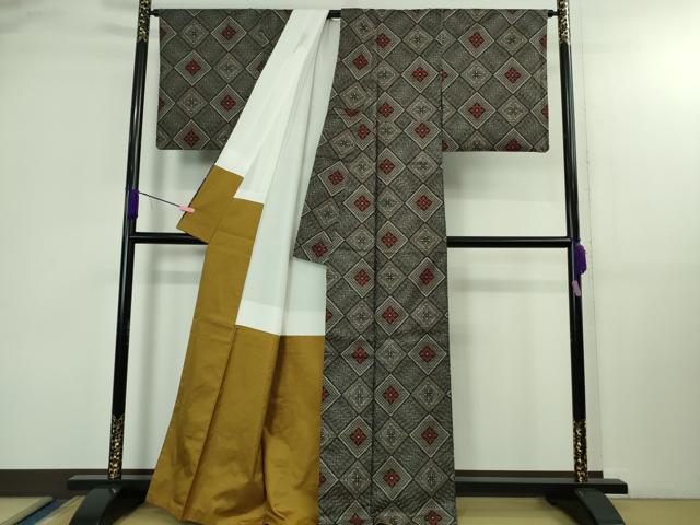 平和屋着物●希少　本場大島紬　龍郷絣　逸品　DZAB2998kh6