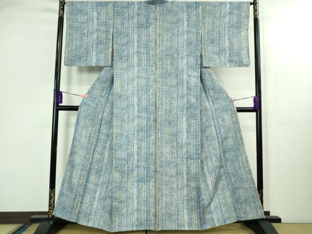 平和屋着物▽極上 白山紬 単衣 奥田勝将作 銀の雫 証紙付き 逸品 DZAB3000kh6