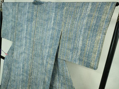 平和屋着物▽極上 白山紬 単衣 奥田勝将作 銀の雫 証紙付き 逸品 DZAB3000kh6