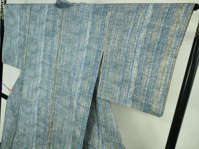 平和屋着物▽極上 白山紬 単衣 奥田勝将作 銀の雫 証紙付き 逸品 DZAB3000kh6