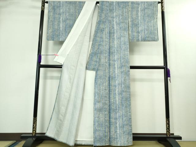 平和屋着物▽極上 白山紬 単衣 奥田勝将作 銀の雫 証紙付き 逸品 DZAB3000kh6