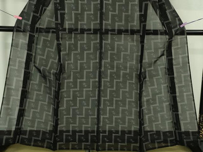 平和屋着物＊極上　夏物　本場琉球絣　夏琉球　青褐色地　反端付き　逸品　未使用　DZAB3002kh6