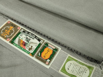 平和屋着物▽極上 本塩沢 やまだ織 単衣 内田フサ作 霞色 京都きもの友禅扱い 証紙付き 逸品 未使用 DZAB3003kh6