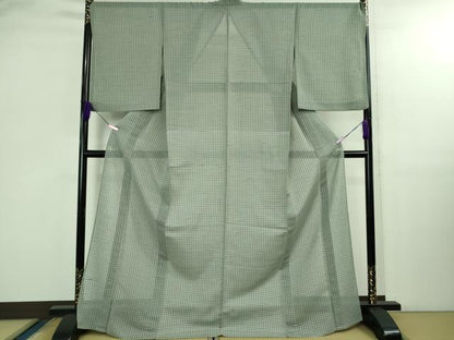 平和屋着物＊極上 夏物 京の名門・菱屋六右ェ門 紬 格子 反端付き 逸品 DZAB3006kh6