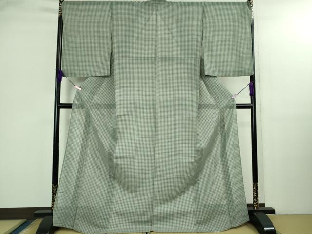 平和屋着物＊極上 夏物 京の名門・菱屋六右ェ門 紬 格子 反端付き 逸品 DZAB3006kh6
