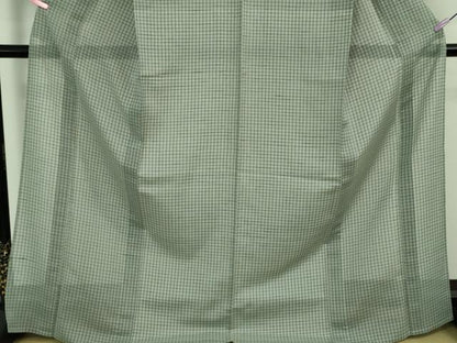 平和屋着物＊極上 夏物 京の名門・菱屋六右ェ門 紬 格子 反端付き 逸品 DZAB3006kh6