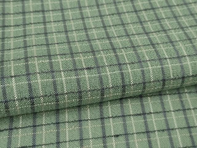 平和屋着物＊極上 夏物 京の名門・菱屋六右ェ門 紬 格子 反端付き 逸品 DZAB3006kh6