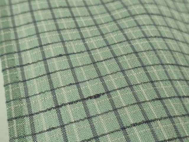 平和屋着物＊極上 夏物 京の名門・菱屋六右ェ門 紬 格子 反端付き 逸品 DZAB3006kh6