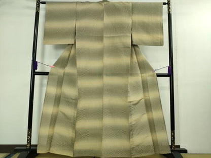 平和屋着物＊極上 夏物 花織 紬 横段文 逸品 DZAB3008kh6
