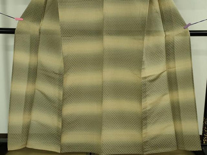 平和屋着物＊極上 夏物 花織 紬 横段文 逸品 DZAB3008kh6