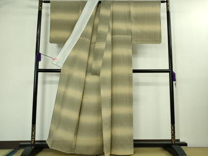 平和屋着物＊極上 夏物 花織 紬 横段文 逸品 DZAB3008kh6