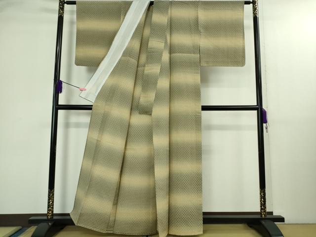 平和屋着物＊極上 夏物 花織 紬 横段文 逸品 DZAB3008kh6