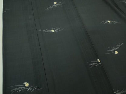 平和屋着物＊極上 夏物 洗える最高級着物 ＜英＞はなぶさ謹製 小紋 蛍 ホタル 蛍暈し 青褐色地 逸品 DZAB3009kh6