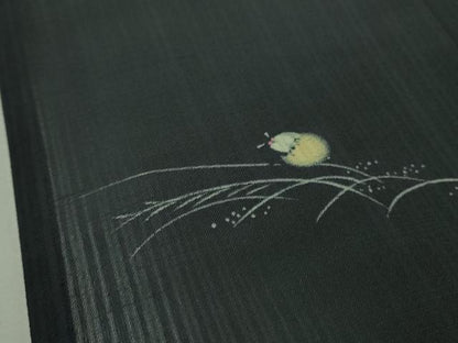平和屋着物＊極上 夏物 洗える最高級着物 ＜英＞はなぶさ謹製 小紋 蛍 ホタル 蛍暈し 青褐色地 逸品 DZAB3009kh6