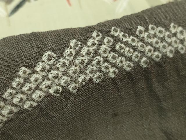 平和屋本店＊極上　夏物　染織の名門　しょうざん  生紬　訪問着　駒刺繍　絞り　白鷺　雲取草葉文　金彩　逸品　DZAB3010kh6