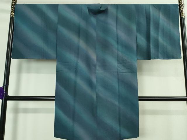 平和屋着物＃極上　道中着　ロング丈　斜線文　暈し染め　逸品　未使用　DZAB3011kh6