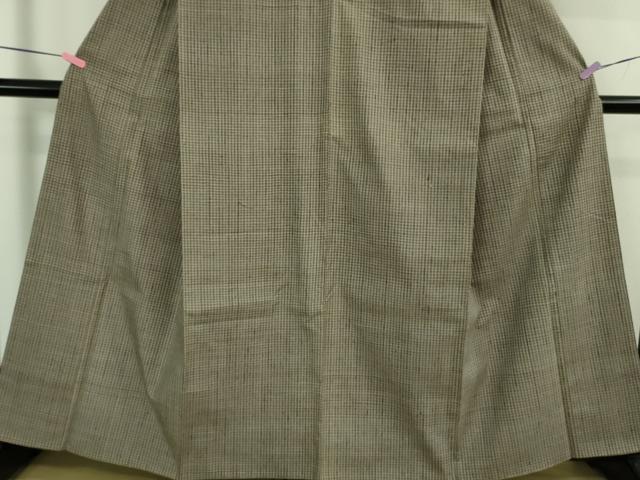 平和屋着物●極上　紬　格子　逸品　DZAB3012kh6