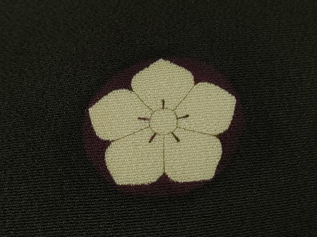 平和屋本店●極上　アンティーク　大正ロマン　振袖　駒刺繍　飛鶴文　黒地　金彩　逸品　DZAB3024kh6