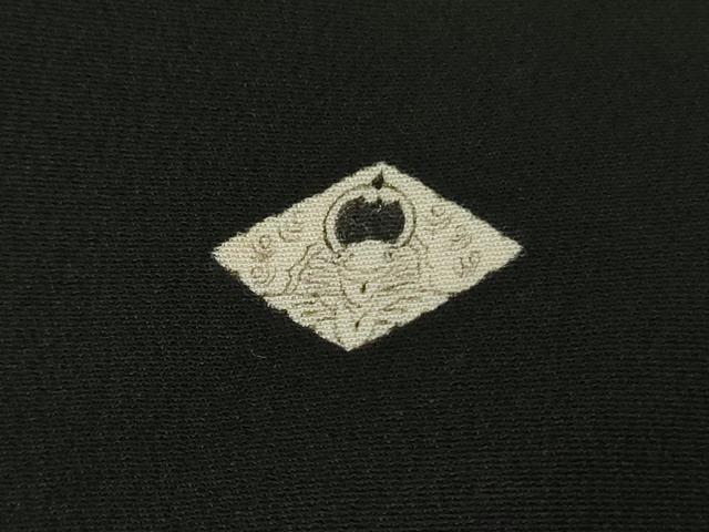 平和屋本店●極上　アンティーク　大正ロマン　振袖　駒刺繍　宝船　立波飛鶴文　黒地　金彩　逸品　DZAB3027kh6