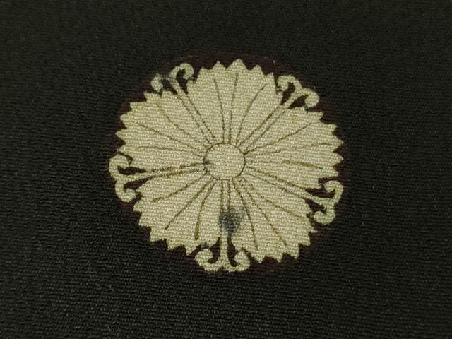 平和屋着物●極上　アンティーク　大正ロマン　振袖　駒刺繍　渡橋花松文　暈し染め　黒地　金彩　逸品　DZAB3030kh6