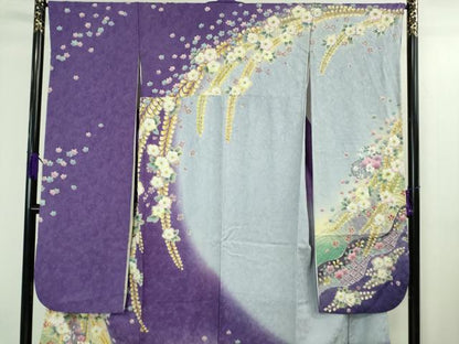 平和屋着物●極上　振袖　辻が花　暈し染め　金彩　金通し地　逸品　DZAB3035kh6