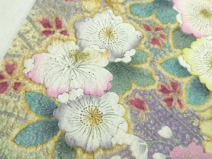 平和屋着物●極上　振袖　辻が花　暈し染め　金彩　金通し地　逸品　DZAB3035kh6