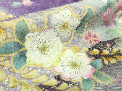 平和屋着物●極上　振袖　辻が花　暈し染め　金彩　金通し地　逸品　DZAB3035kh6