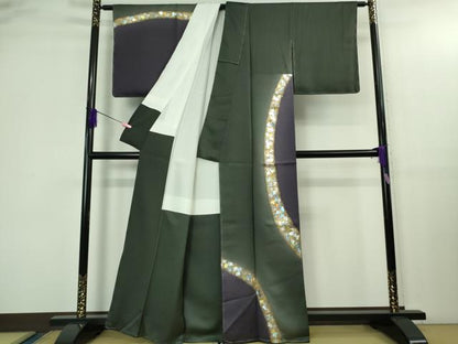 平和屋着物●極上　金彩友禅作家　金彩の魔術師　堀省平　金煌織　訪問着　箔散らし　暈し染め　金銀彩　逸品　未使用　DZAB3037kh6