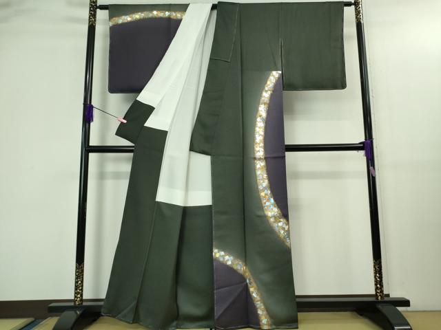 平和屋着物●極上　金彩友禅作家　金彩の魔術師　堀省平　金煌織　訪問着　箔散らし　暈し染め　金銀彩　逸品　未使用　DZAB3037kh6
