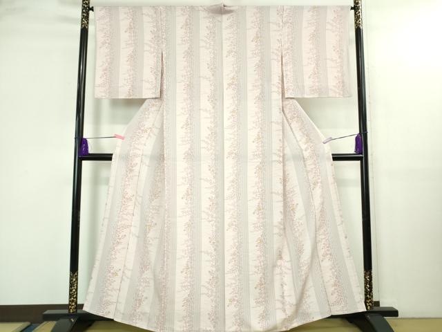 平和屋着物▽極上 小紋 単衣 はなゆうび 反端付き 逸品 DZAB3040kh6