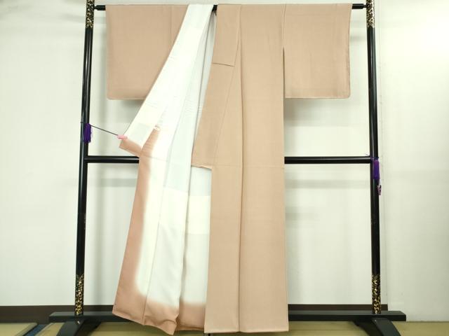 平和屋着物●極上　伝統工芸士　砂川健一　江戸小紋　伊勢白子彫り　鮫小紋柄　伽羅色地　逸品　未使用　DZAB3041kh6