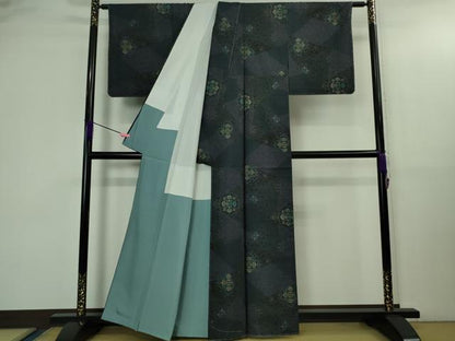 平和屋着物●極上　都喜ヱ門　本場大島紬　切嵌正倉院花文　藤絹織物謹製　逸品　未使用　DZAB3042kh6